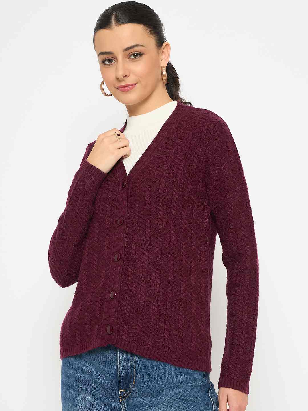 Madame Ladies Western Cardigan M4W70082 045 Wine