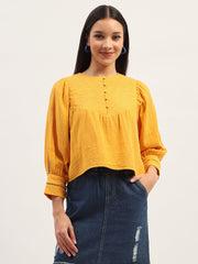 Madame Ladies Western Top H/S M4S18615 048 Mustard