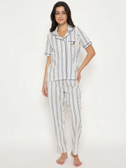 M-Secret Ladies Western Night Suit H/S S5S30101 1 Off White