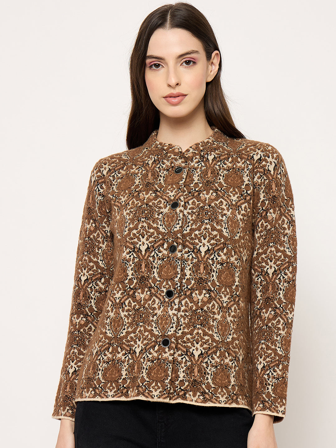 Madame Ladies Western Cardigan M5W70048 004 Brown