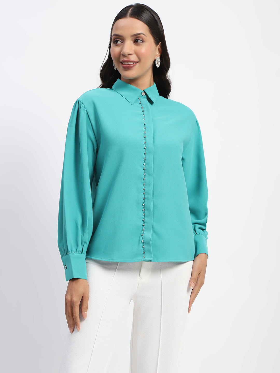 Madame Ladies Western Top H/S M4S18108 014 Green