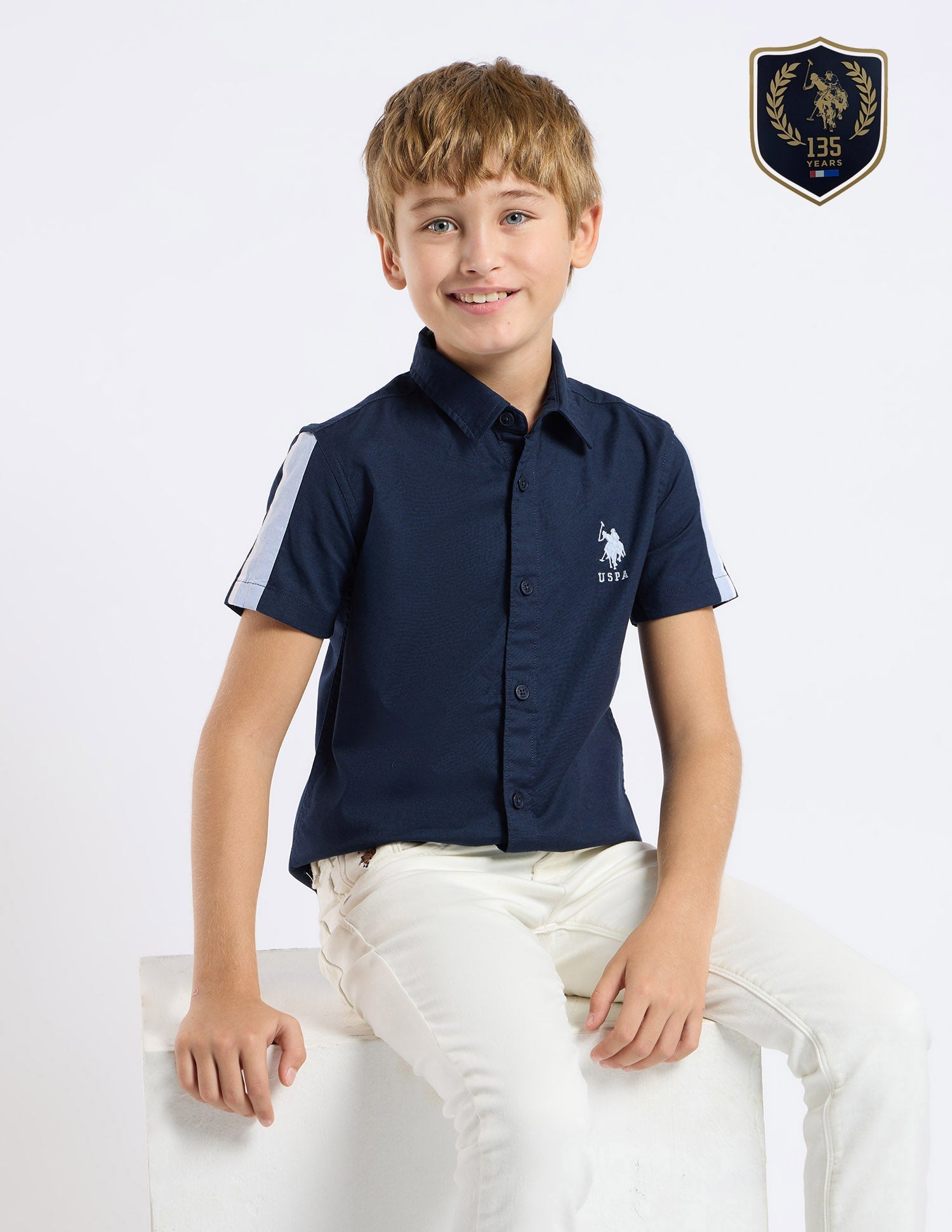 U.S.POLO KIDS BOYS SHIRT H/S UKSHT1380