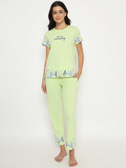 M-Secret Ladies Western Night Suit H/S S5S30165 305 Lime
