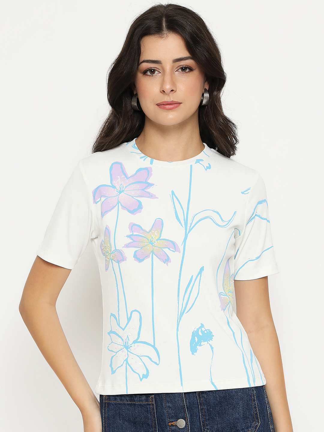 Madame Ladies Western Top H/S M5S11102 040 White