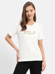 Madame Typography White Regular T-Shirt