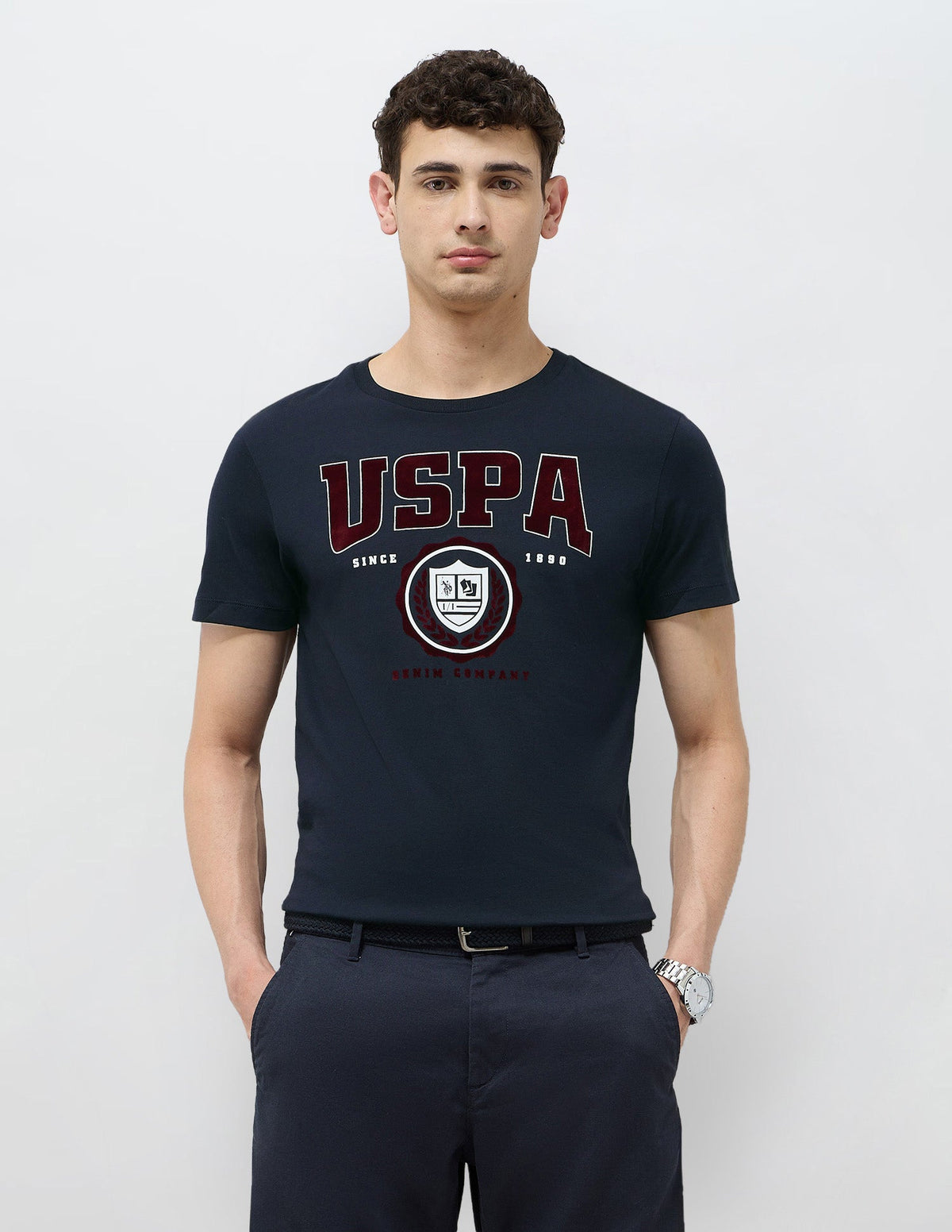 U.S.Polo Mens T-Shirt F/S Udtsh3807 Navy