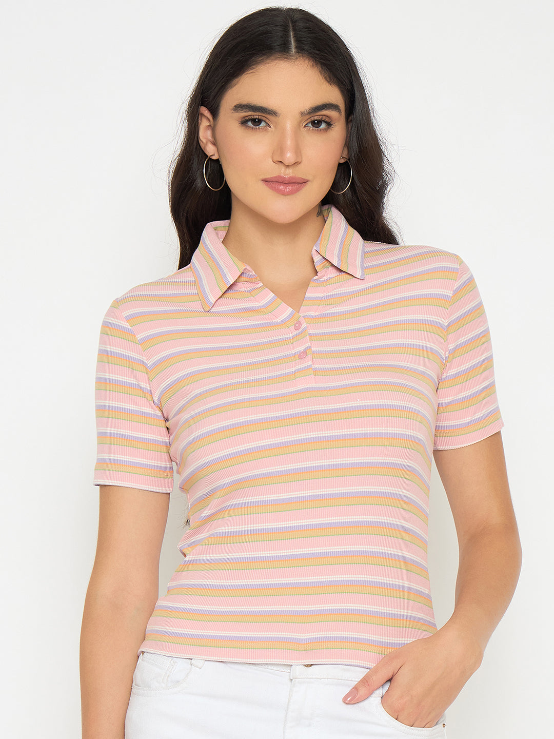 Madame Ladies Western Top H/S M5S11004 031 Pink