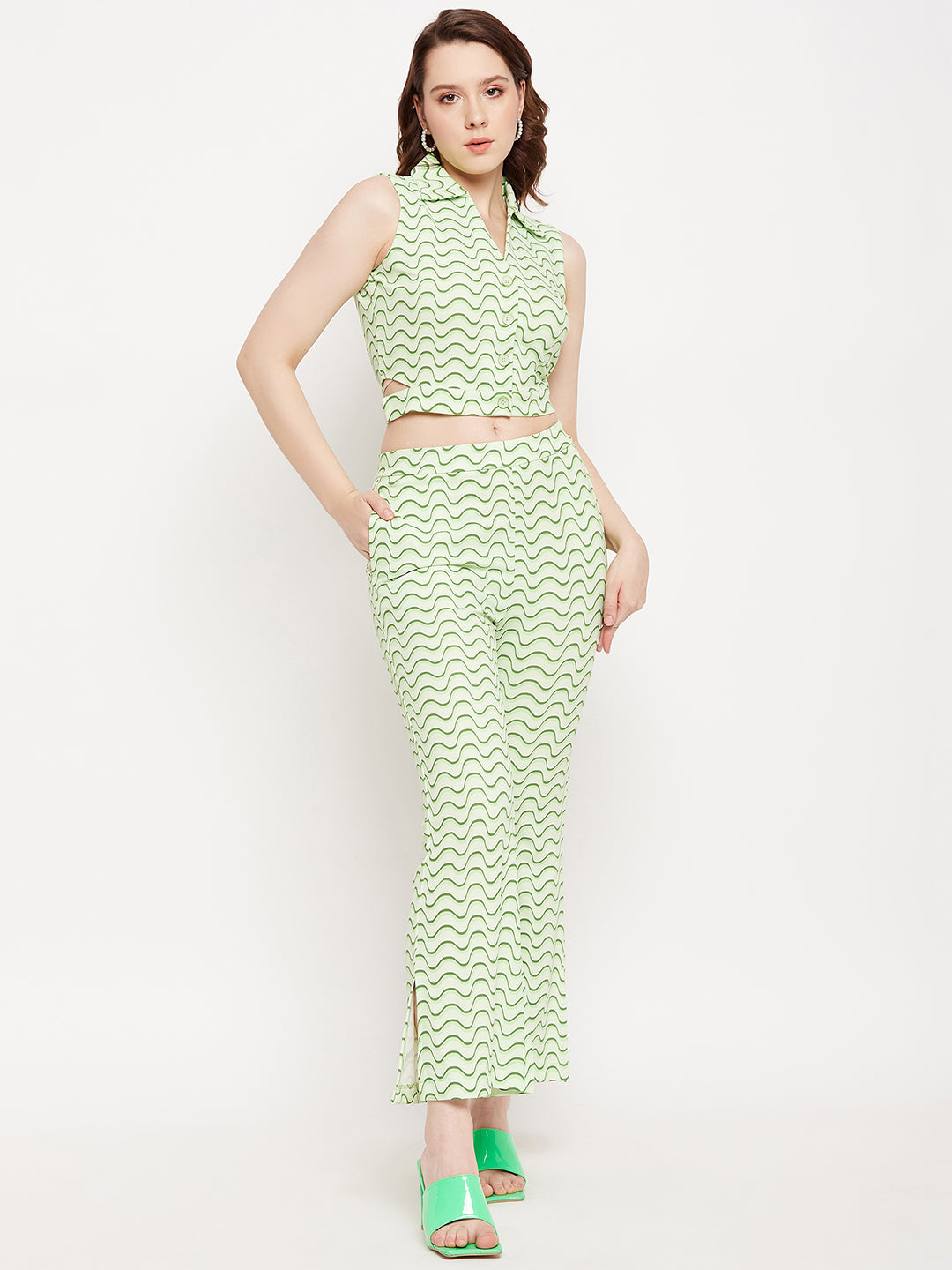 Madame Ladies Western Top H/S M3S34102 014 Green