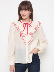 Madame Ladies Western Top H/S M5S18737 033 Red