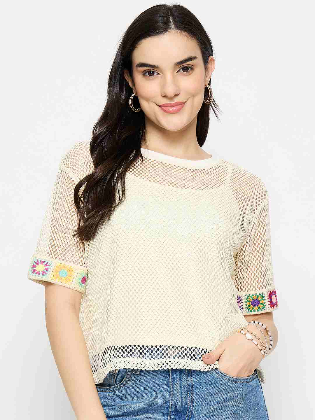 Madame Ladies Western Top F/S M5S18555 275 Ivory