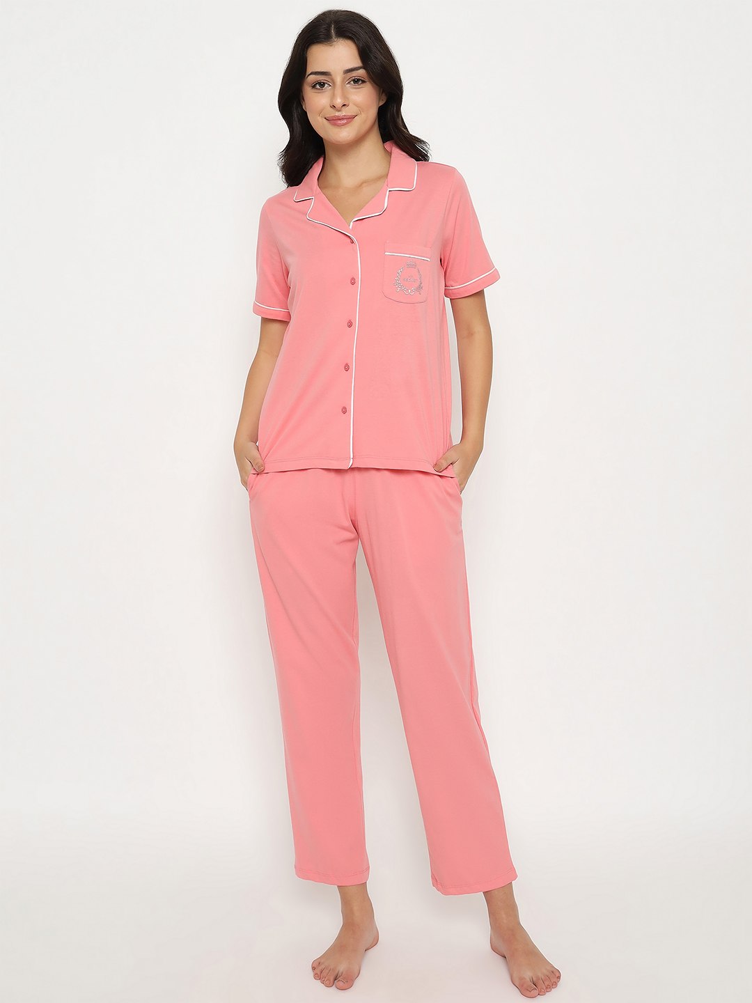M-Secret Ladies Western Night Suit H/S S5S30055 999 Coral