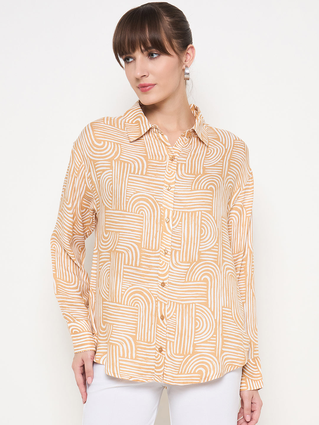 Madame Ladies Western Shirt F/S M4W18232 004 Brown