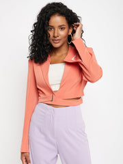 Madame Tie-Around Waist Coral Blazer