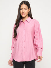 Madame Ladies Western Top H/S M5S18102 575 Dusty Pink
