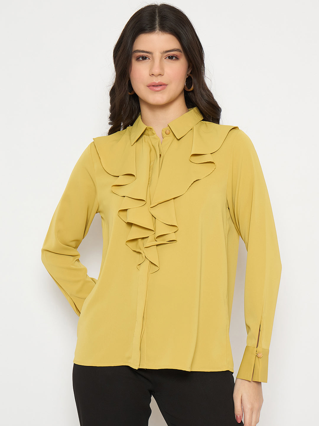 Madame Ladies Western Top H/S M4W18327 044 Yellow