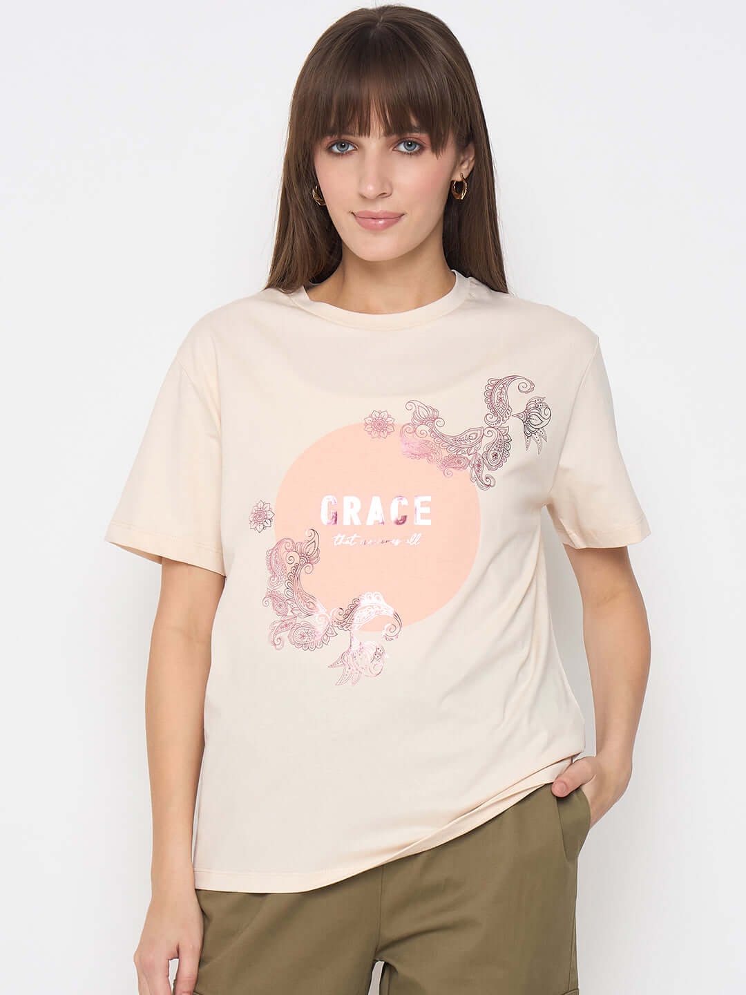 Madame Ladies Western Top H/S M5S11206 001 Beige