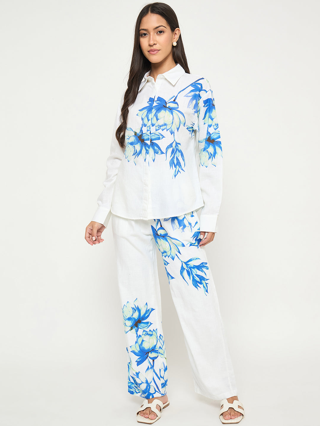 Madame Ladies Western Top H/S M5S34018 003 Blue