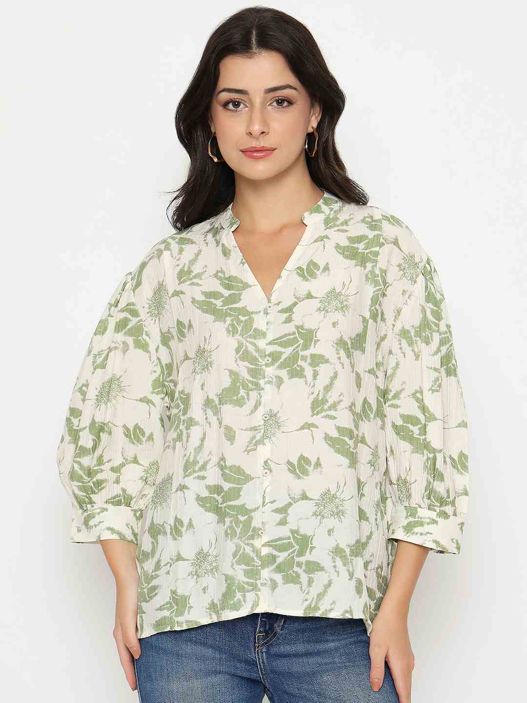 Madame Ladies Western Top H/S M5S18837 014 Green - Goyalsons ShopMax