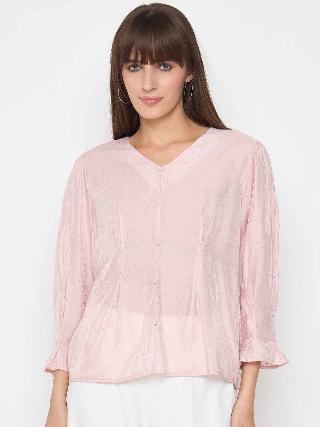 Madame Ladies Western Top H/S M5S18922 030 Peach