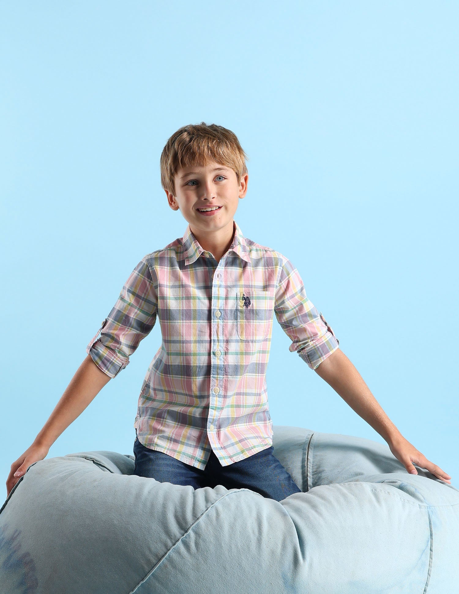 U.S.POLO KIDS BOYS SHIRT H/S UKSHT1460