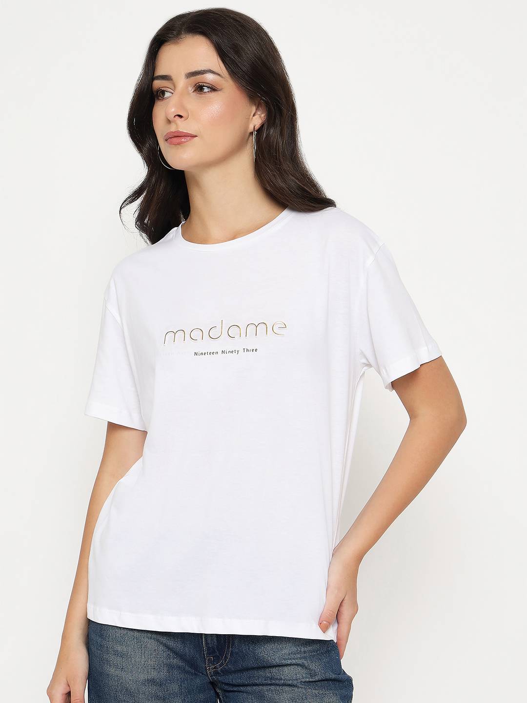 Madame Ladies Western Top H/S M5S11455 040 White