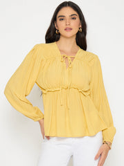 Madame Ladies Western Top H/S M5S18728 044 Yellow