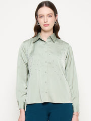 Madame Ladies Western Shirt F/S M4W18424 014 Green