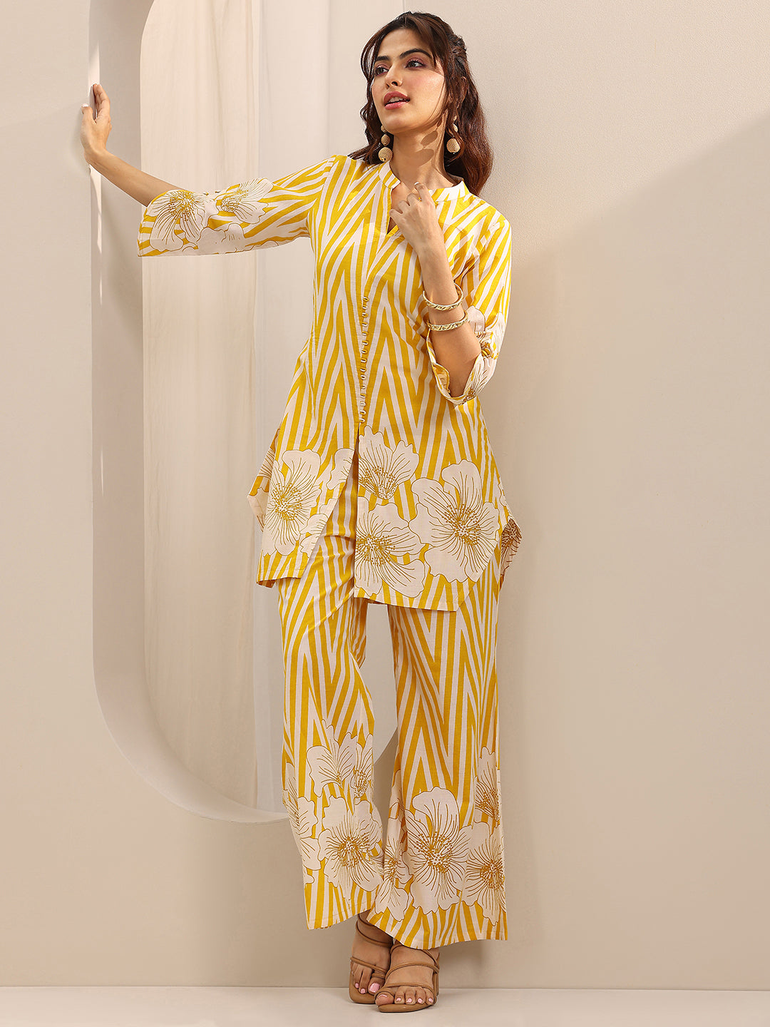 LIBAS LADIES WESTERN KURTI 2PCS SET 400635 Yellow
