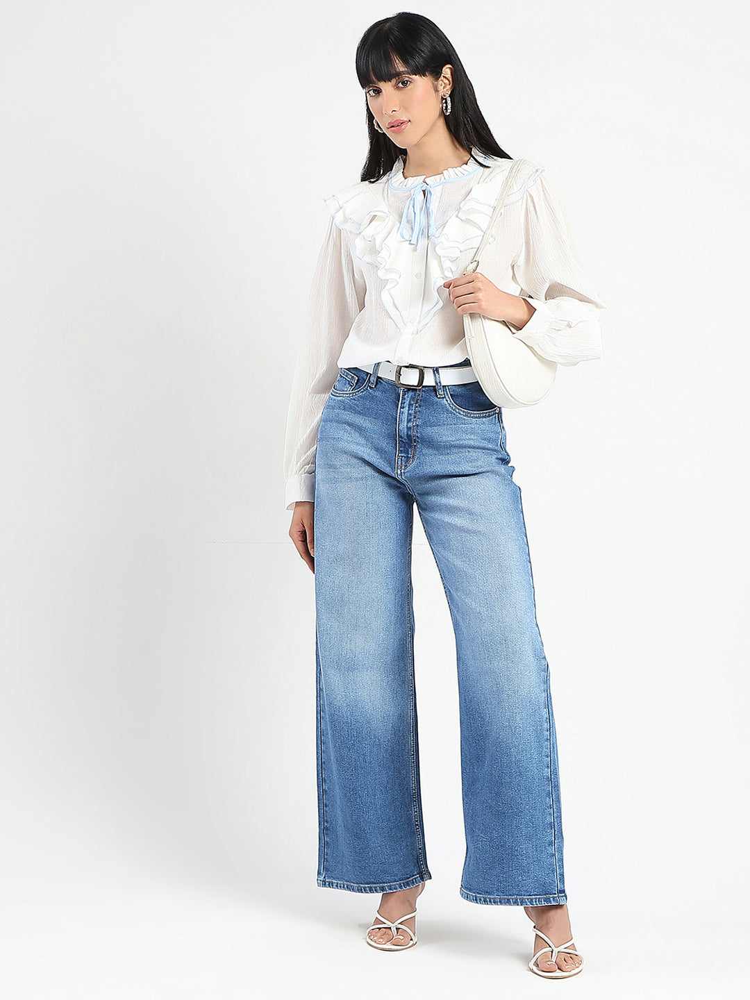 Madame Ladies Western Top H/S M5S18737 003 Blue
