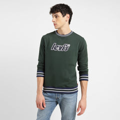 Men'S Brand Logo Dark Crew Neck Sweatshirt
