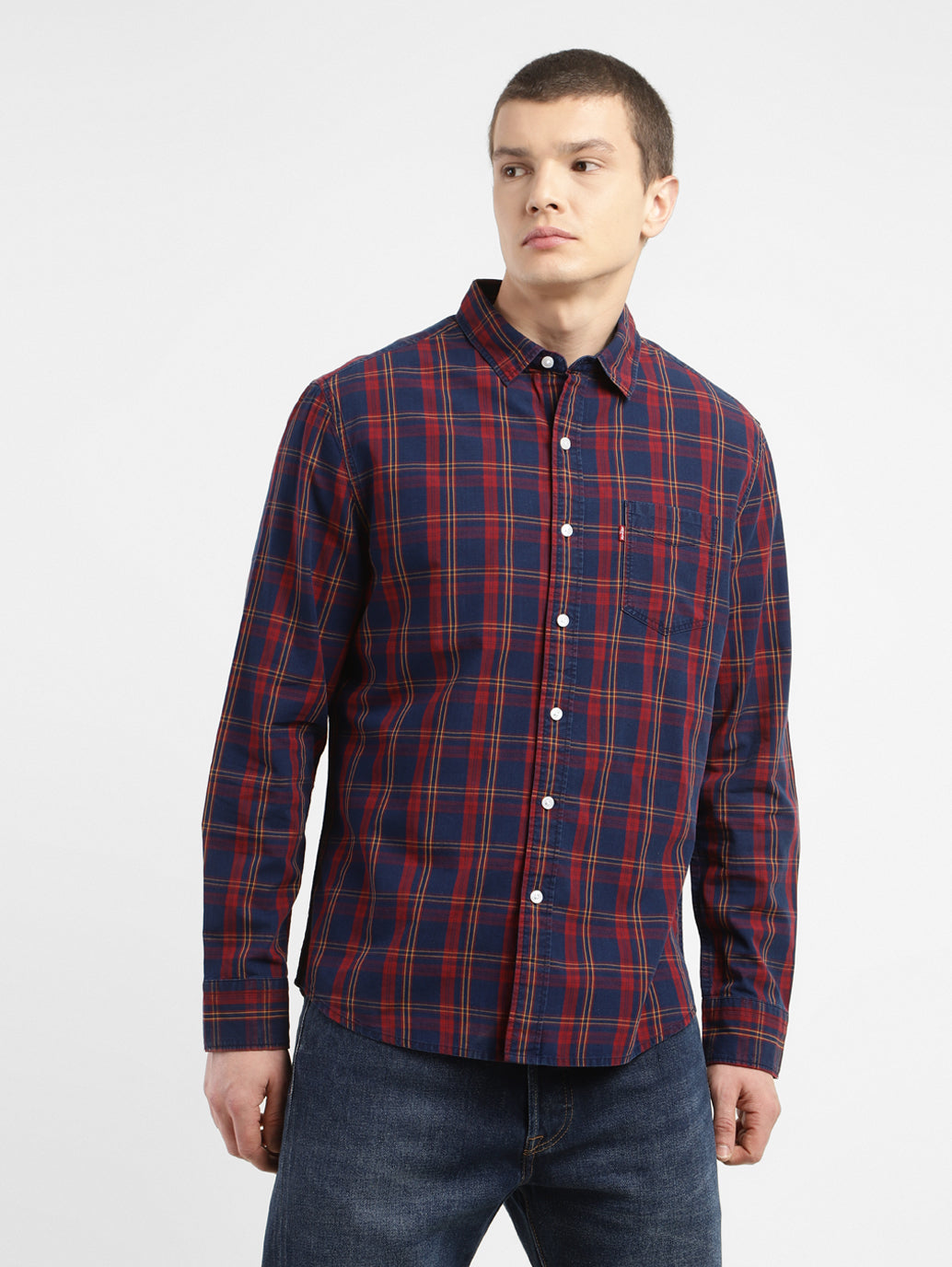 Men'S Checkered Slim Fit Shirt