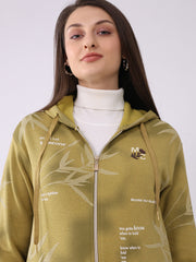 Ladies Printed Hooded Full Sleeve Sweatshirt