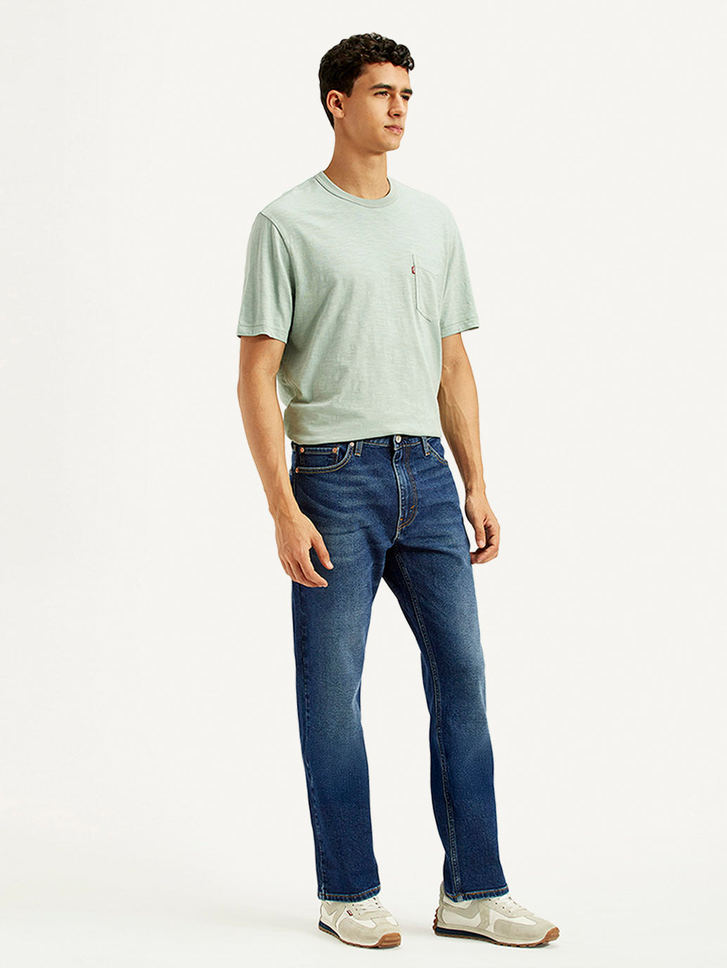 Levi's men's jeans 23677-0391 in a side view showing classic denim fabric and modern fit, with visible pocket stitching.