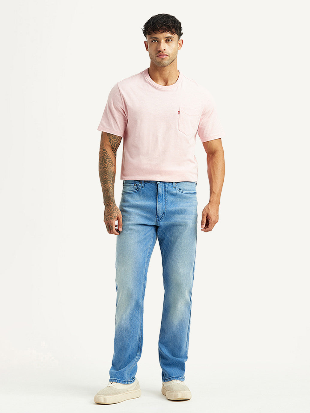 Men's 513 Light Blue Slim Straight Fit Mid Rise Jeans