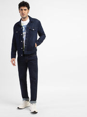 Men'S Solid Spread Collar Jacket