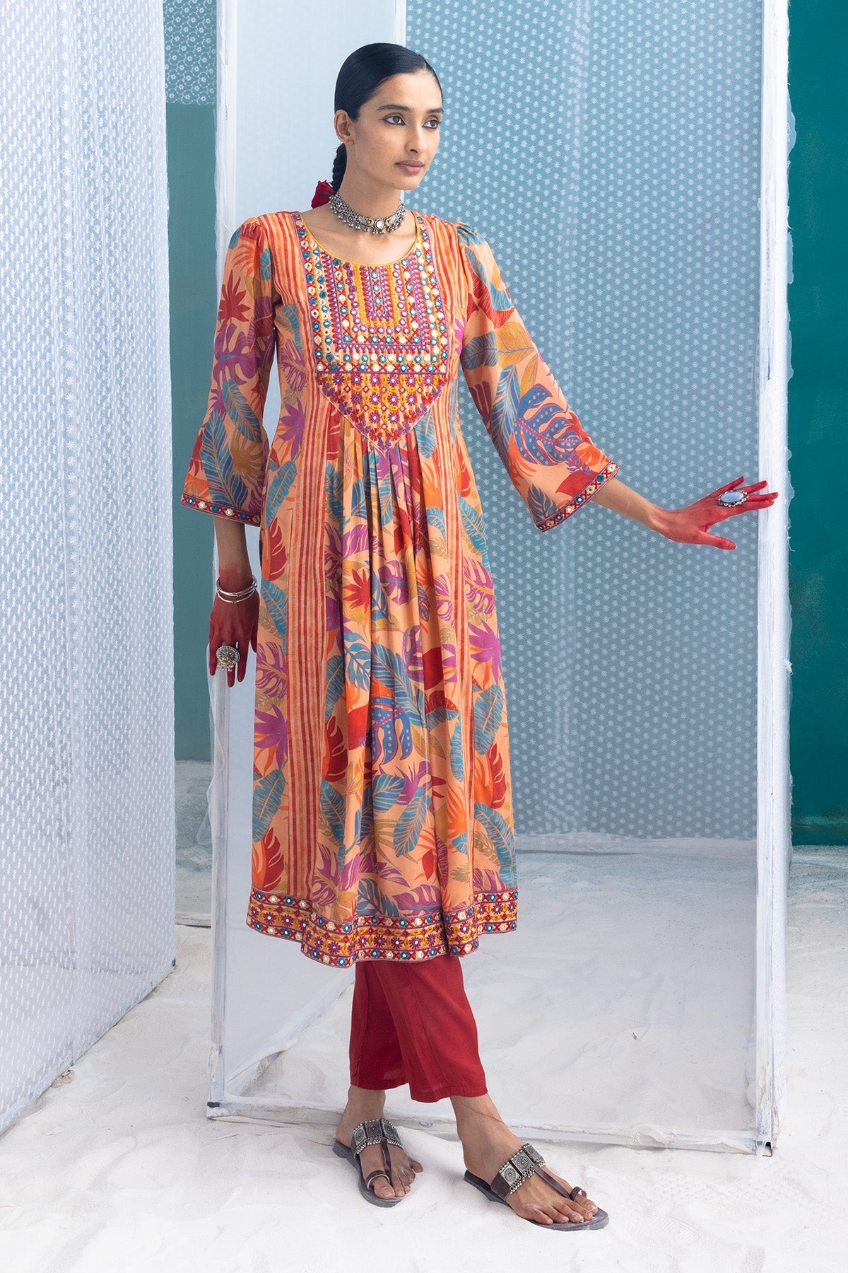 Sabhyata Ladies Western Kurti 3Pcs Set 249Anc1008 Multi
