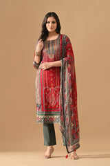 Grey Embellished Kurta Set