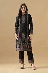 Winter Blue Printed Inner Shrug Set