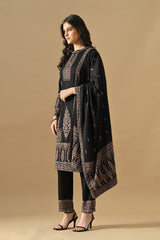Winter Blue Printed Inner Shrug Set