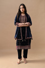 Blue Zari Embroidered Kurta Set