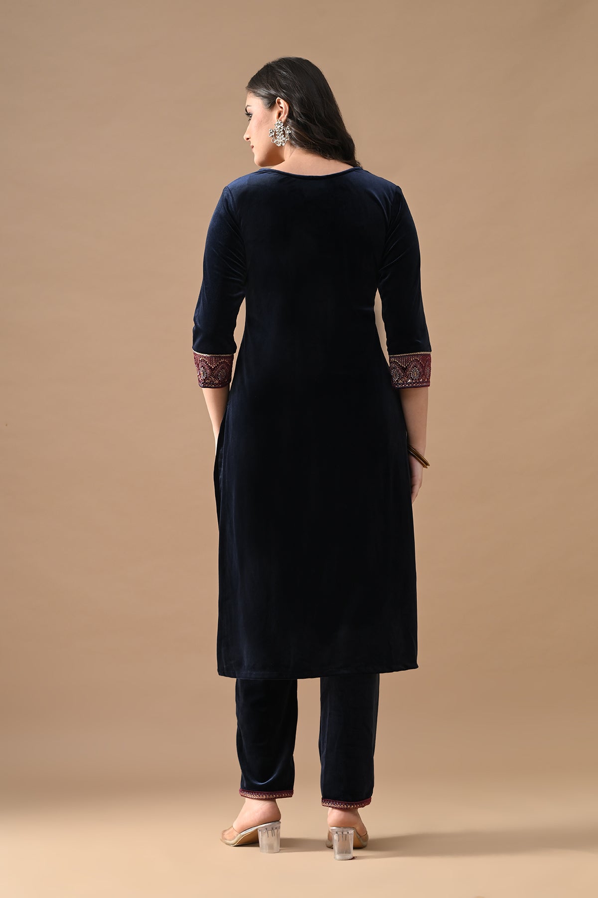 Blue Zari Embroidered Kurta Set