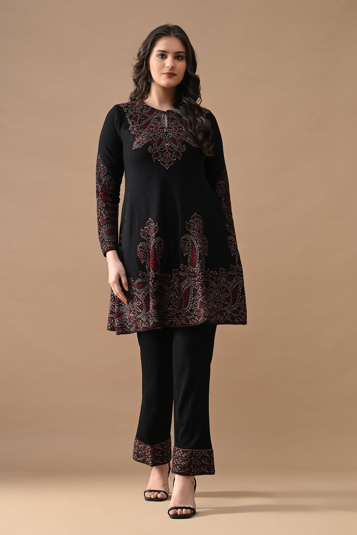 Winter Black  Printed Woven Co-Ord Set
