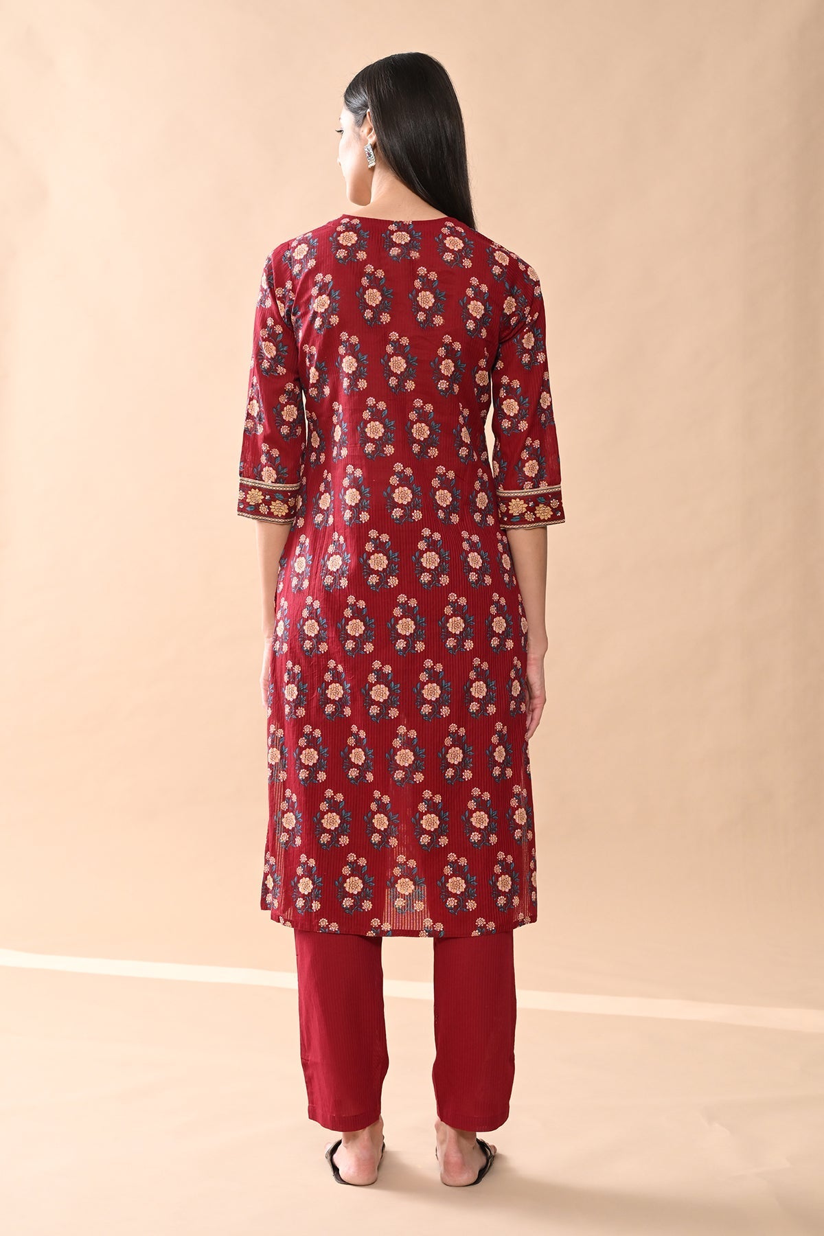 Sabhyata Ladies Western Kurti 2Pcs Set 251Sep2514 Mehroon