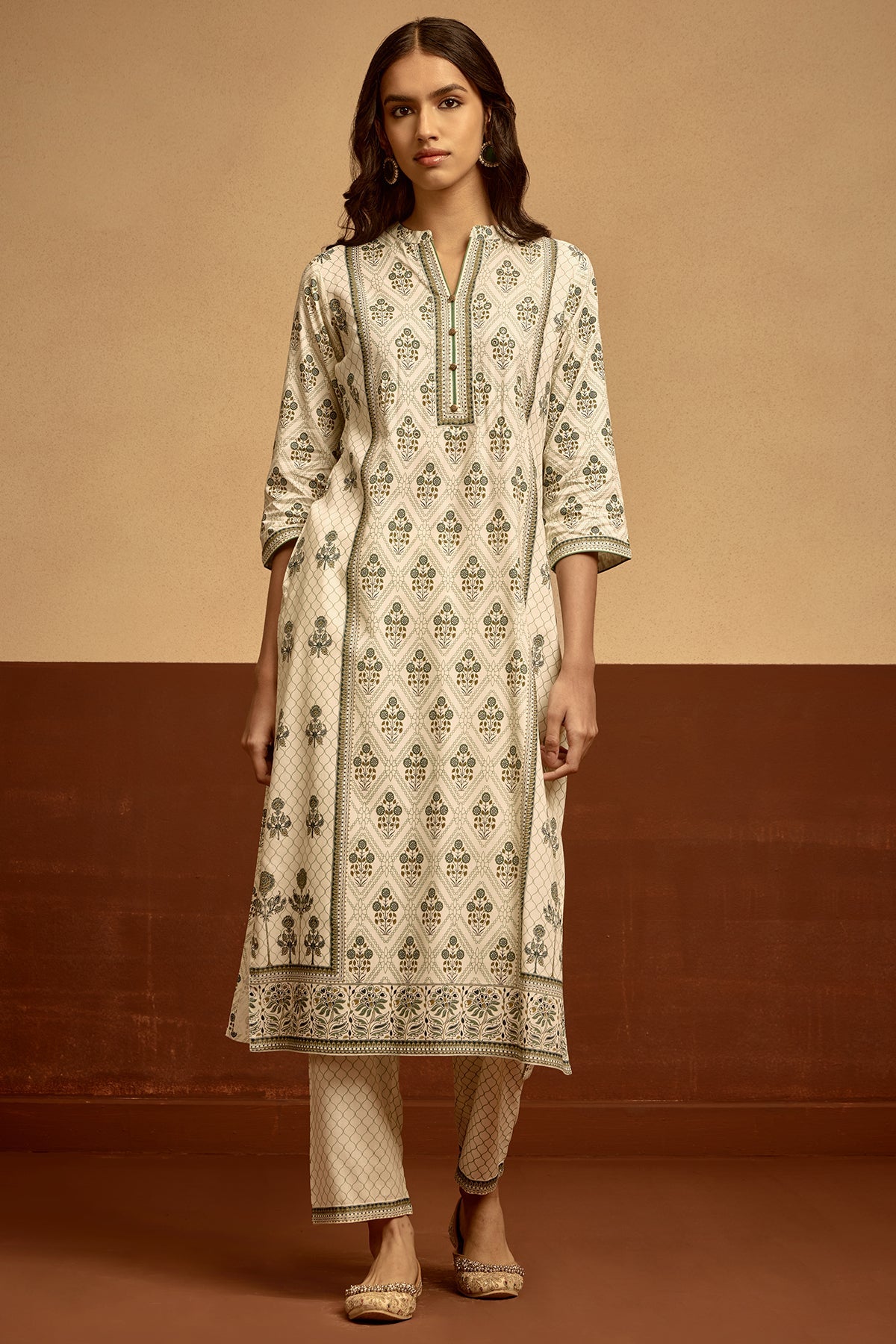 Sabhyata Ladies Western Kurti 2Pcs Set 252Dh1364 Cream