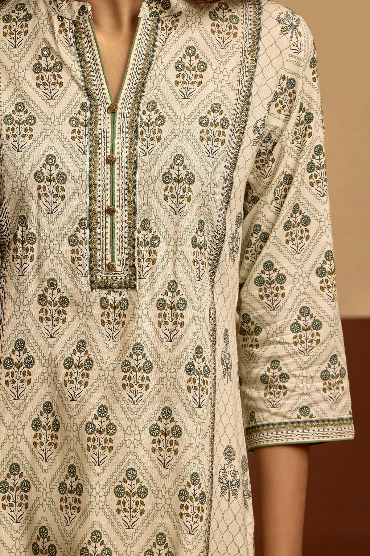 Sabhyata Ladies Western Kurti 2Pcs Set 252Dh1364 Cream