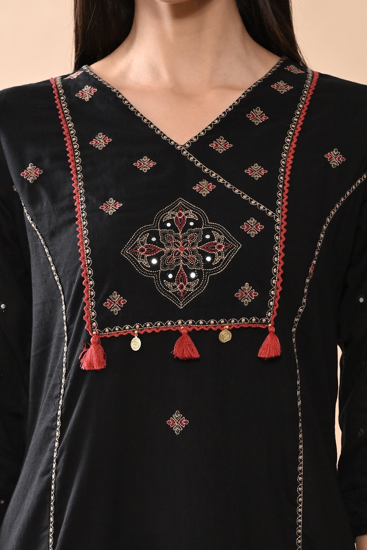 Sabhyata Ladies Western Kurti 2Pcs Set 252Saf1430 Black