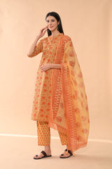 Sabhyata Ladies Western Kurti 3Pcs Set 252Sep2515 Mustard