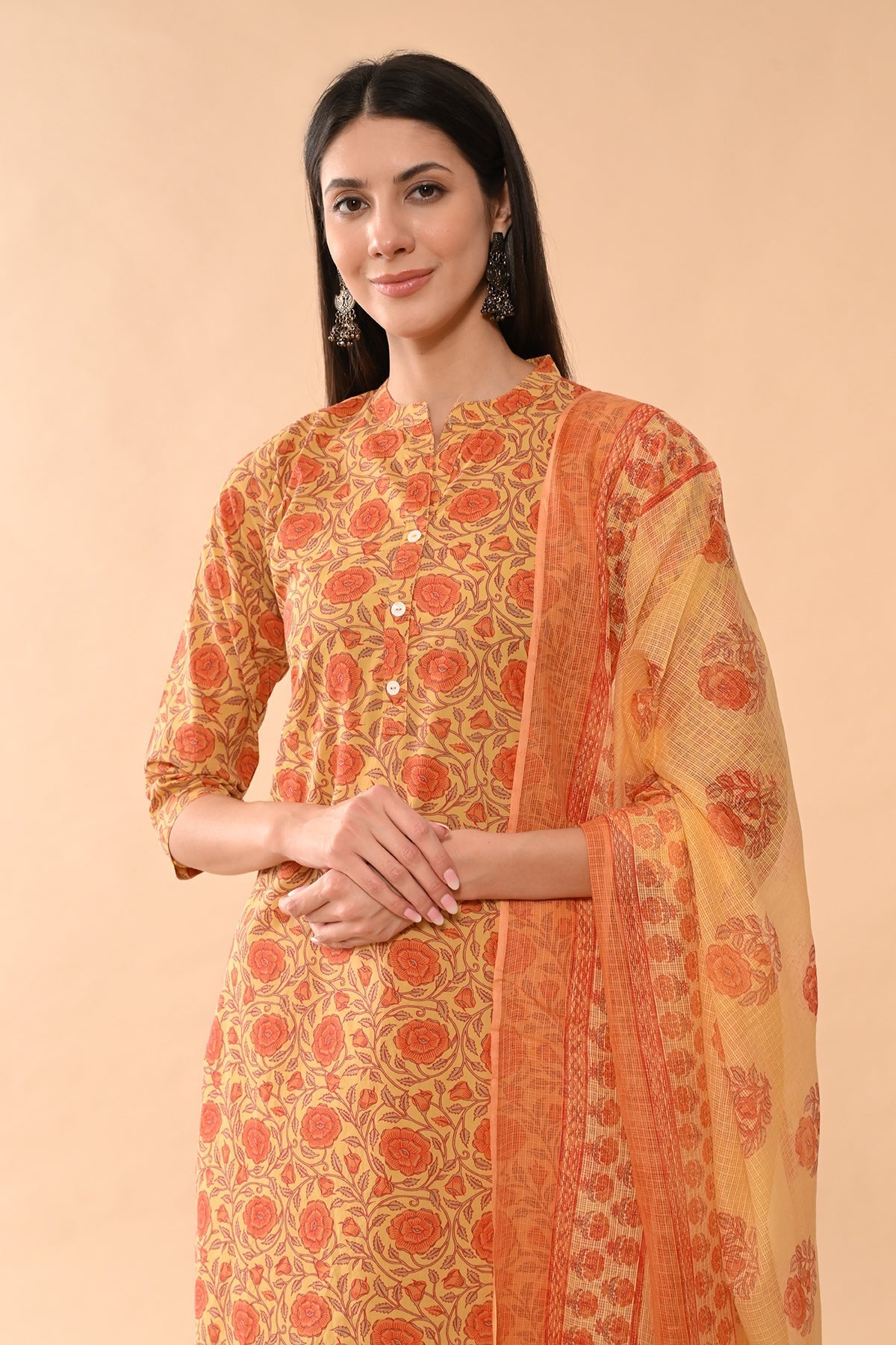 Sabhyata Ladies Western Kurti 3Pcs Set 252Sep2515 Mustard