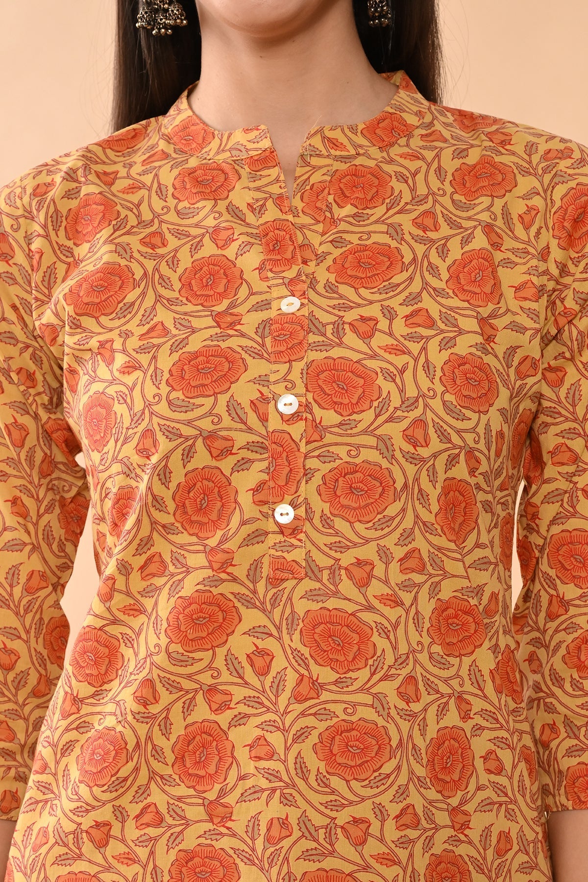 Sabhyata Ladies Western Kurti 3Pcs Set 252Sep2515 Mustard