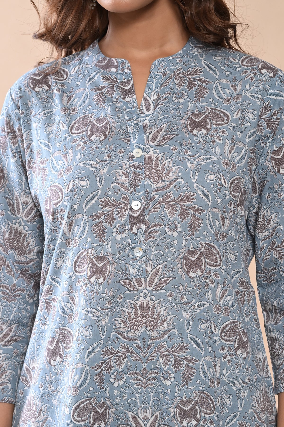 Sabhyata Ladies Western Kurti 3Pcs Set 252Sep2520 Blue